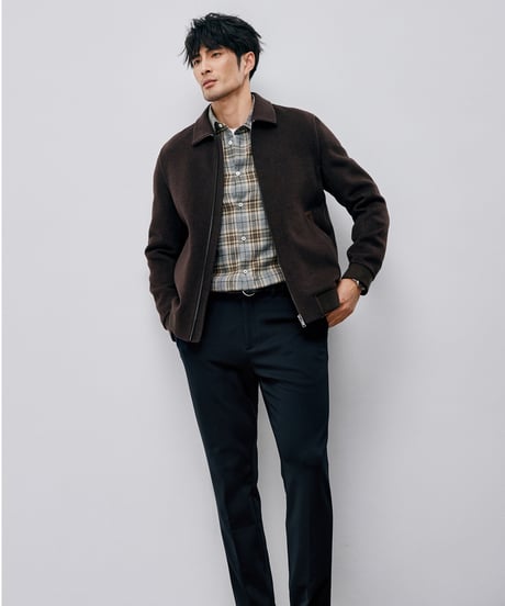 shirt long sleeves cotton checkered brushed　SH2601