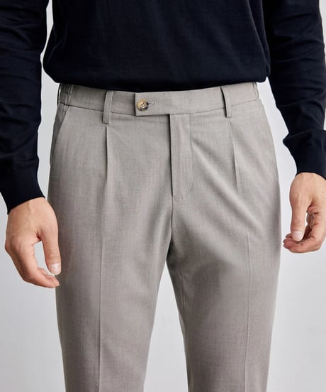 casual pants with single pleats /2color　SH2124