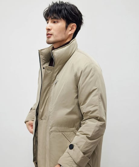 white duck down mid length coat　SH2188