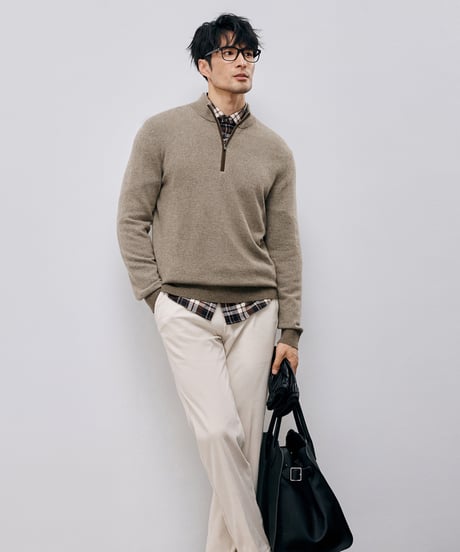 half-zip cashmere sweater　SH2587