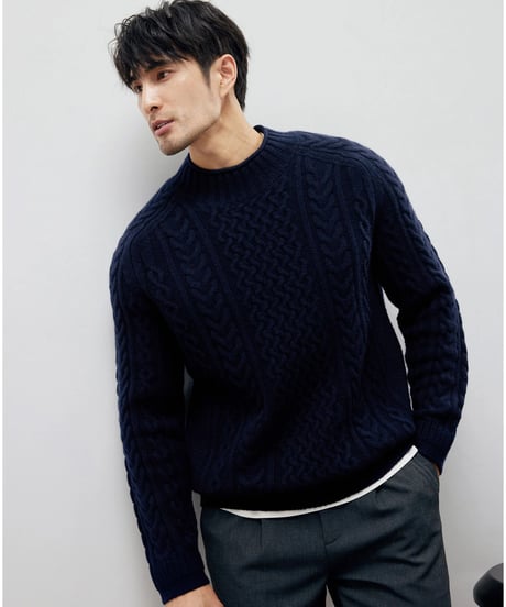 wool high neck sweater /2color　SH2195
