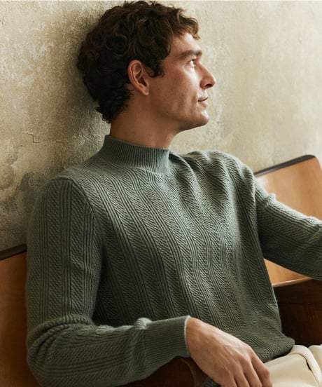 sweater half turtleneck cashmere wool　SH2699