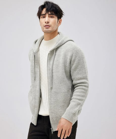 wool hooded cardigan　SH2165