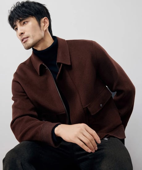 short jacket lapel wool /3color　SH2243
