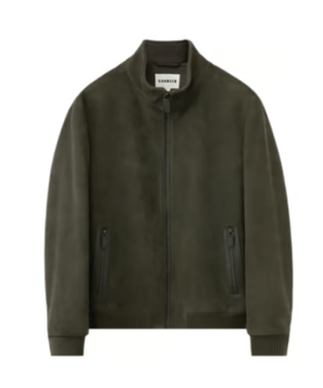 suede leather jacket with white goose down /2color　SH2594