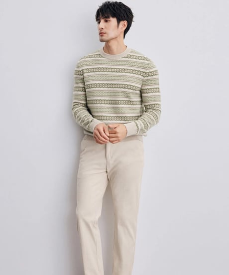 fair isle jacquard cashmere wool sweater　SH2342