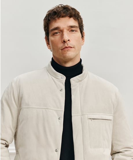 white goose down jacket with stand-up collar /2color　SH2590