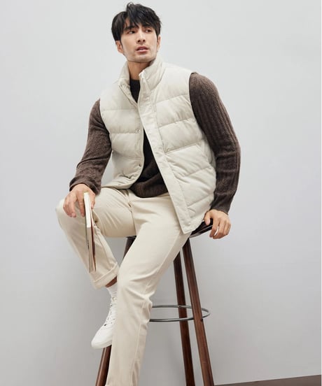 stand collar down vest jacket　SH2186