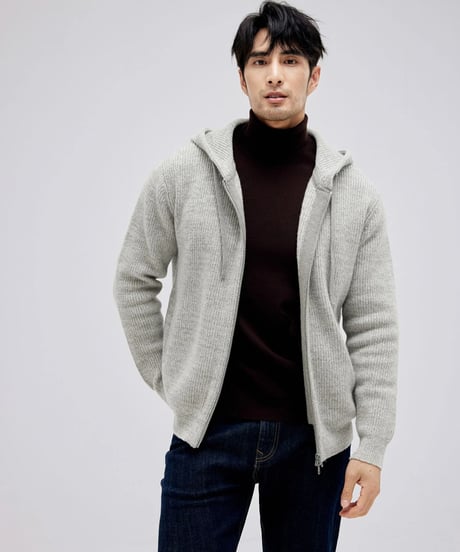 wool hooded cardigan　SH2165