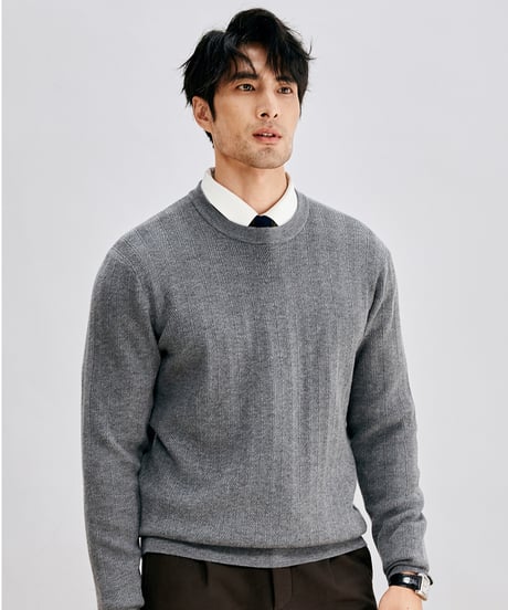crew neck sweater wool /2color　SH2640