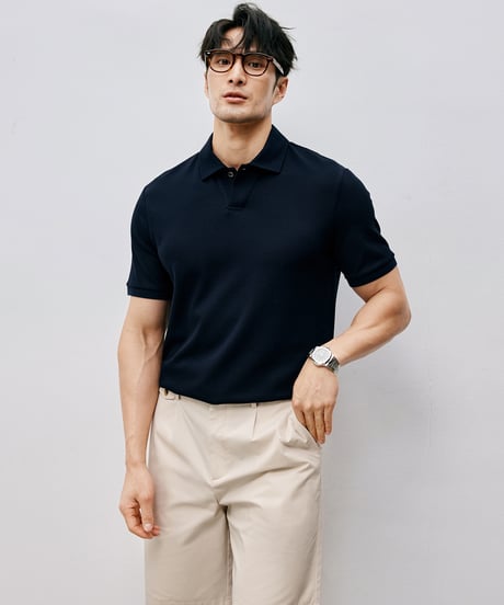 mulberry silk slim polo shirt /3color　SH2556