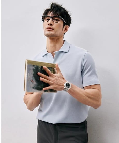 supima cotton lapel t-shirt /3color　SH2486