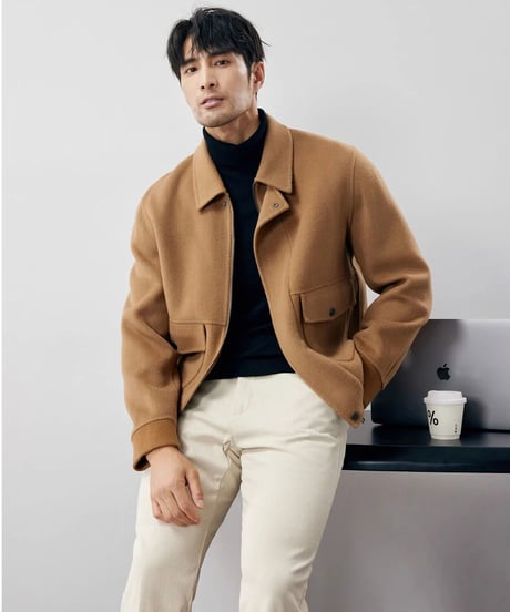 short jacket lapel wool /3color　SH2243