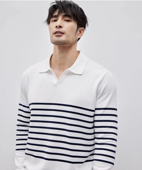 striped V neck sweater　SH2148
