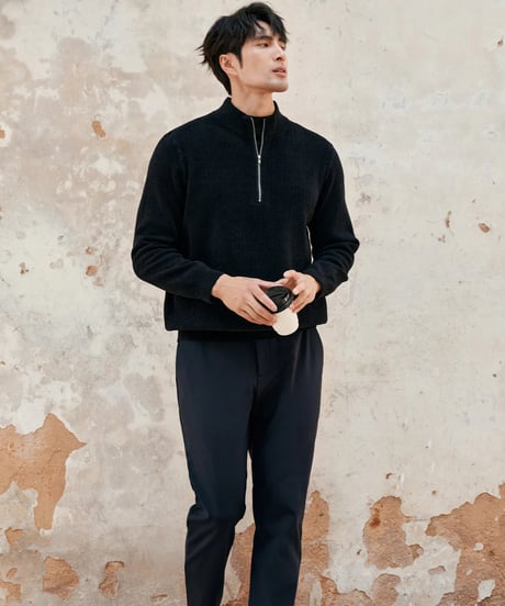 chenille stand-up collar sweater /2color　SH2396