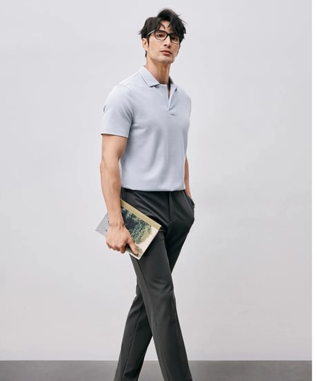 supima cotton lapel t-shirt /3color　SH2486