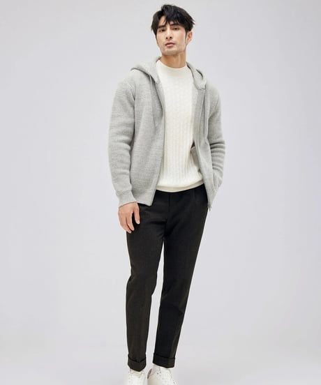 wool hooded cardigan　SH2165