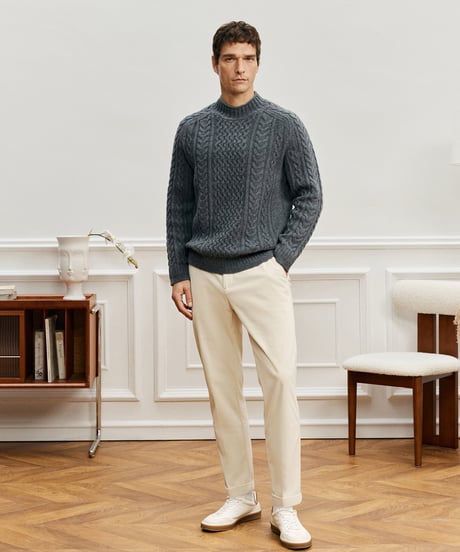 half turtleneck sweater in wool　SH2687