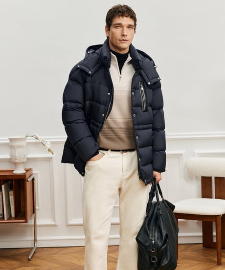 white goose down jacket with hood /2color　SH2573