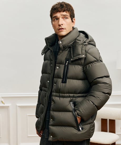 white goose down jacket with hood /2color　SH2573