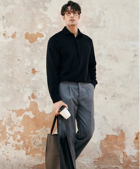 wool one-pleat casual pants /2color　SH2395