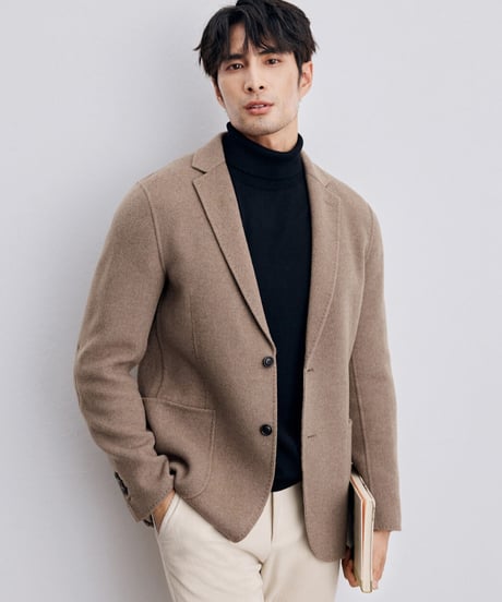 camel wool handmade casual jacket　SH2340
