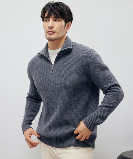wool half zip sweater /2color　SH2204
