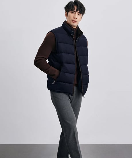 modal wool white goose down vest /2color　SH2403
