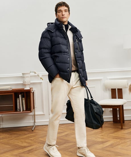 white goose down jacket with hood /2color　SH2573