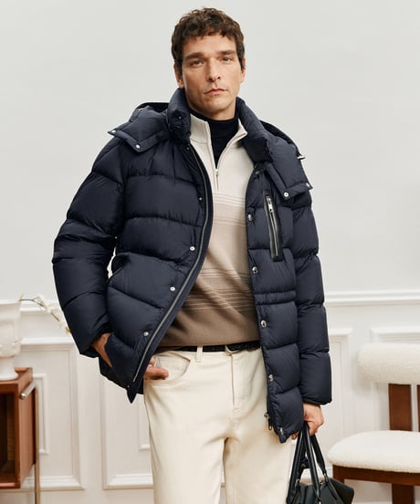white goose down jacket with hood /2color　SH2573