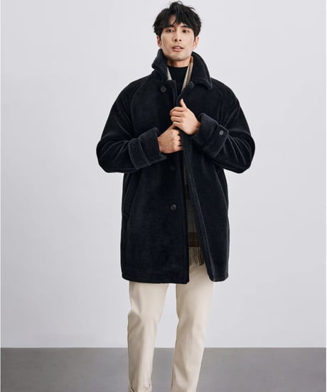 lapel mid-length coat wool 100%　SH2418
