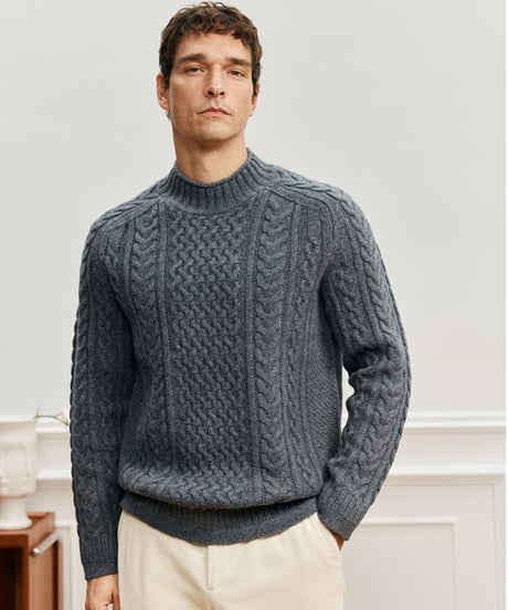 half turtleneck sweater in wool　SH2687