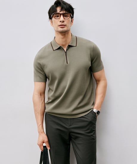 half-zip polo shirt /2color　SH2533