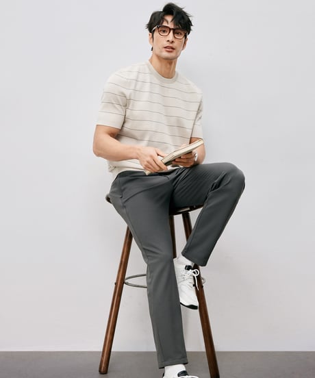 round neck knit short sleeve t-shirt /2color　SH2495