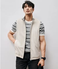 stand collar vest jacket /2color　SH2468