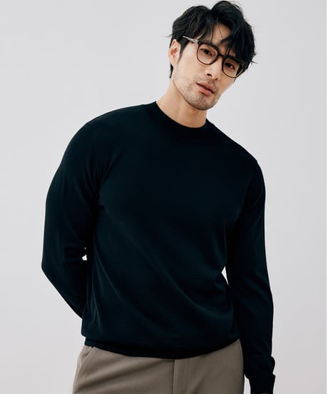 half turtleneck sweater wool 100% /7color　SH2675