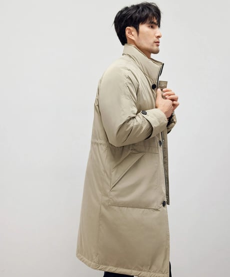 white duck down mid length coat　SH2188