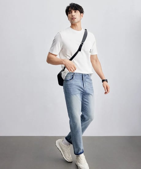 stretch blue wash denim　SH2045