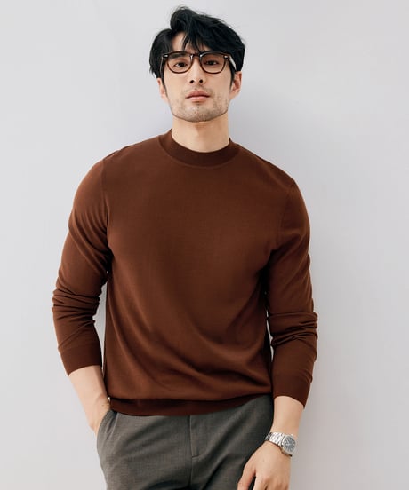 half turtleneck sweater wool 100% /7color　SH2675
