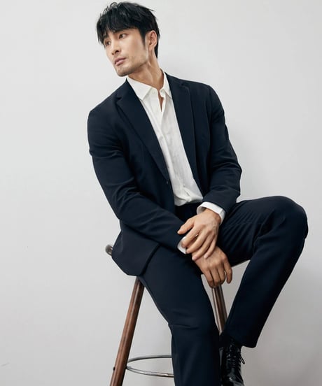 stretch slim single jacket /2color　SH2238