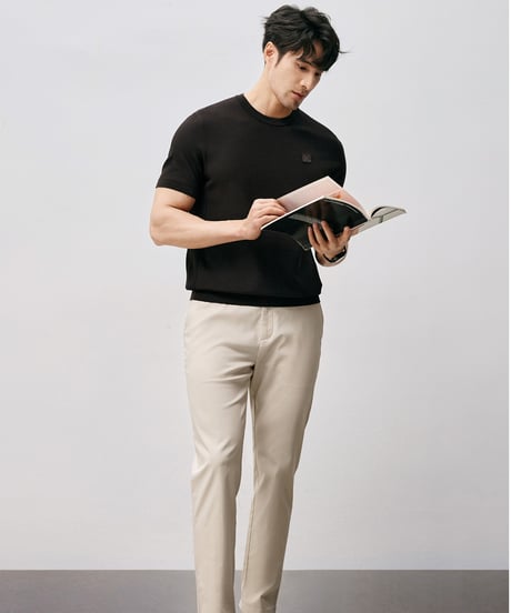 cotton jacquard t-shirt /2color　SH2546