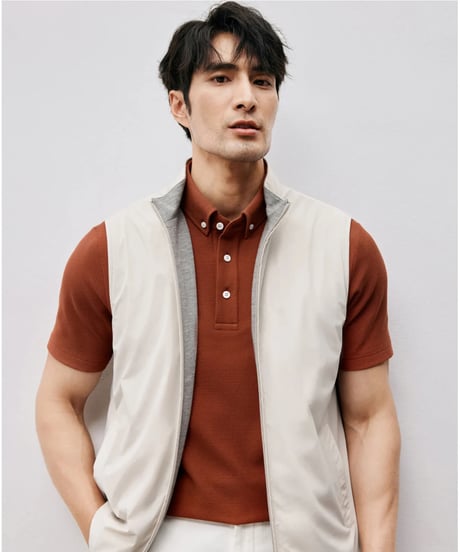stand collar vest jacket /2color　SH2468