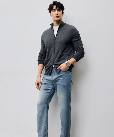 stand collar knit cardigan /2color　SH2449