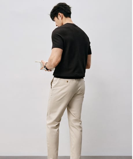 cotton jacquard t-shirt /2color　SH2546