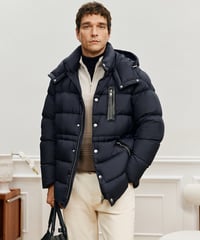 white goose down jacket with hood /2color　SH2573