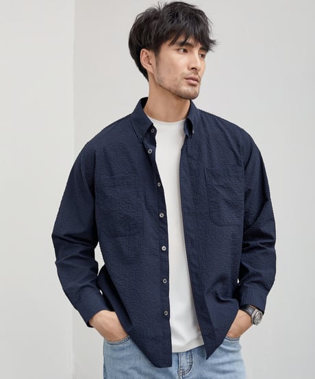 jacquard seersucker shirt　SH2469