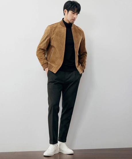 sheepskin suede leather jacket　SH2240