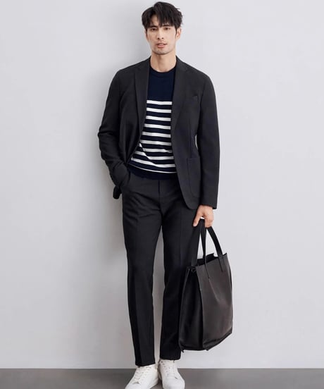 striped round neck sweater /2color　SH2294