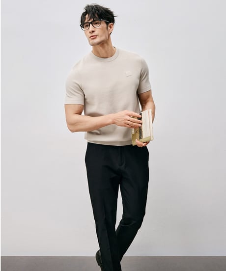 cotton jacquard t-shirt /2color　SH2546