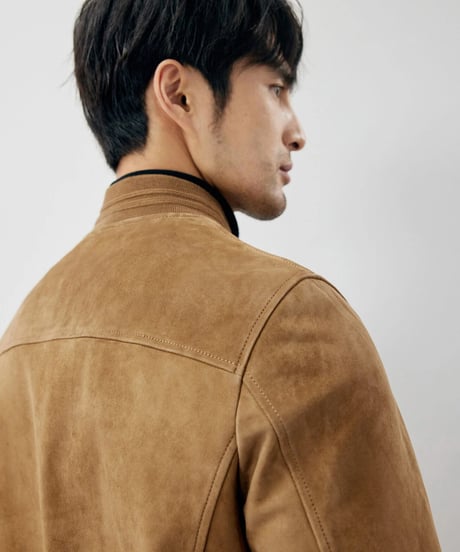 sheepskin suede leather jacket　SH2240